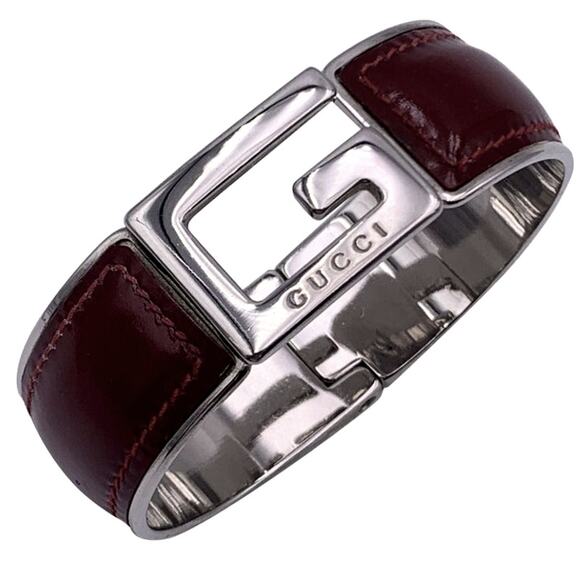 674. Gucci Leather Bangle Bracelet - Picture 1 of 7